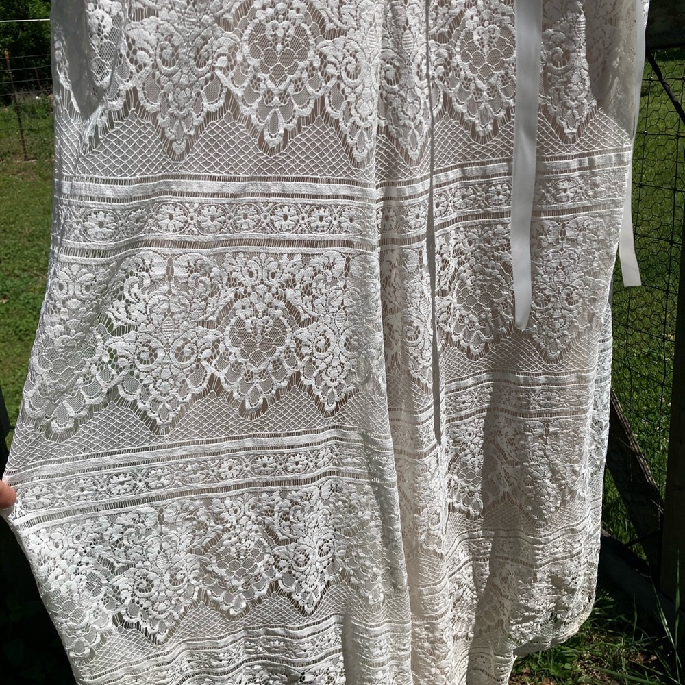 Mon Cheri Cream Bishop Sleeve Bridal Gown - Picture 6 of 9